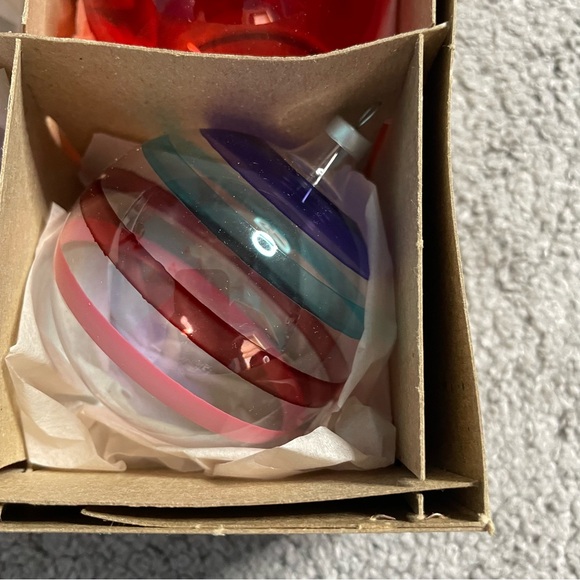 Vintage Kurt Adler Glass Striped Ornaments Hard To Find Christmas Holiday - Picture 12 of 13
